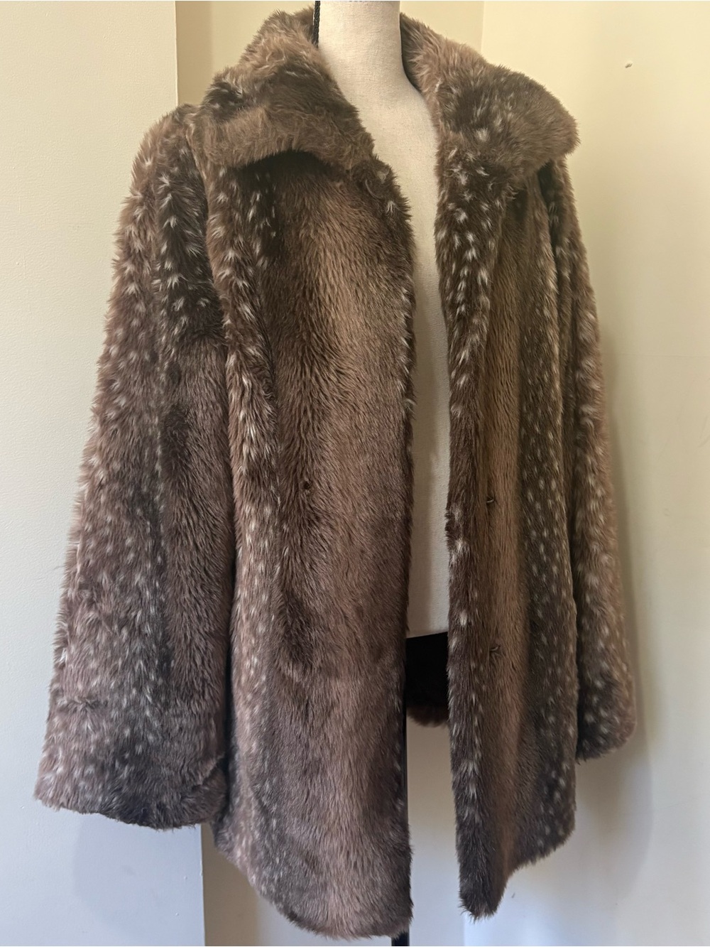dennis basso Brown Faux Fur Ski Jacket